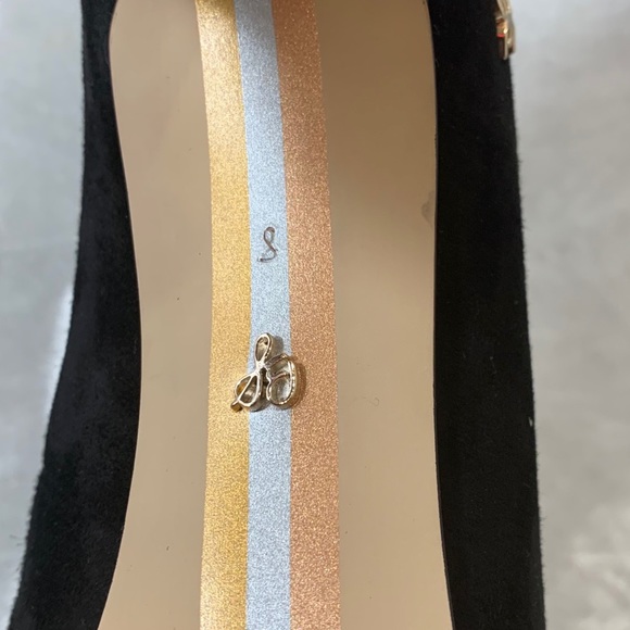 Sam Edelman black suede high heeled mules size 8 - Picture 9 of 11